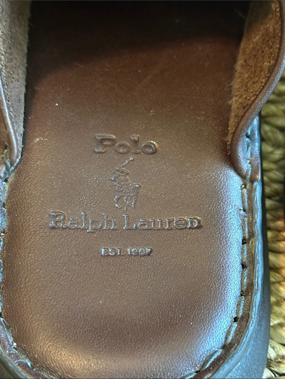 Men's size 9 Slip-On Leather Mule in Dark Brown Leather